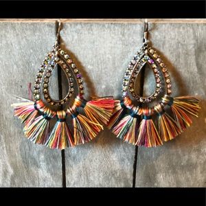 Multi color tassel earrings